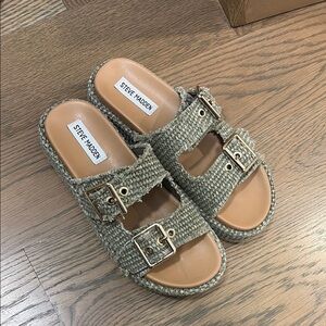 Steve Madden Tan Sandals with Buckle Design